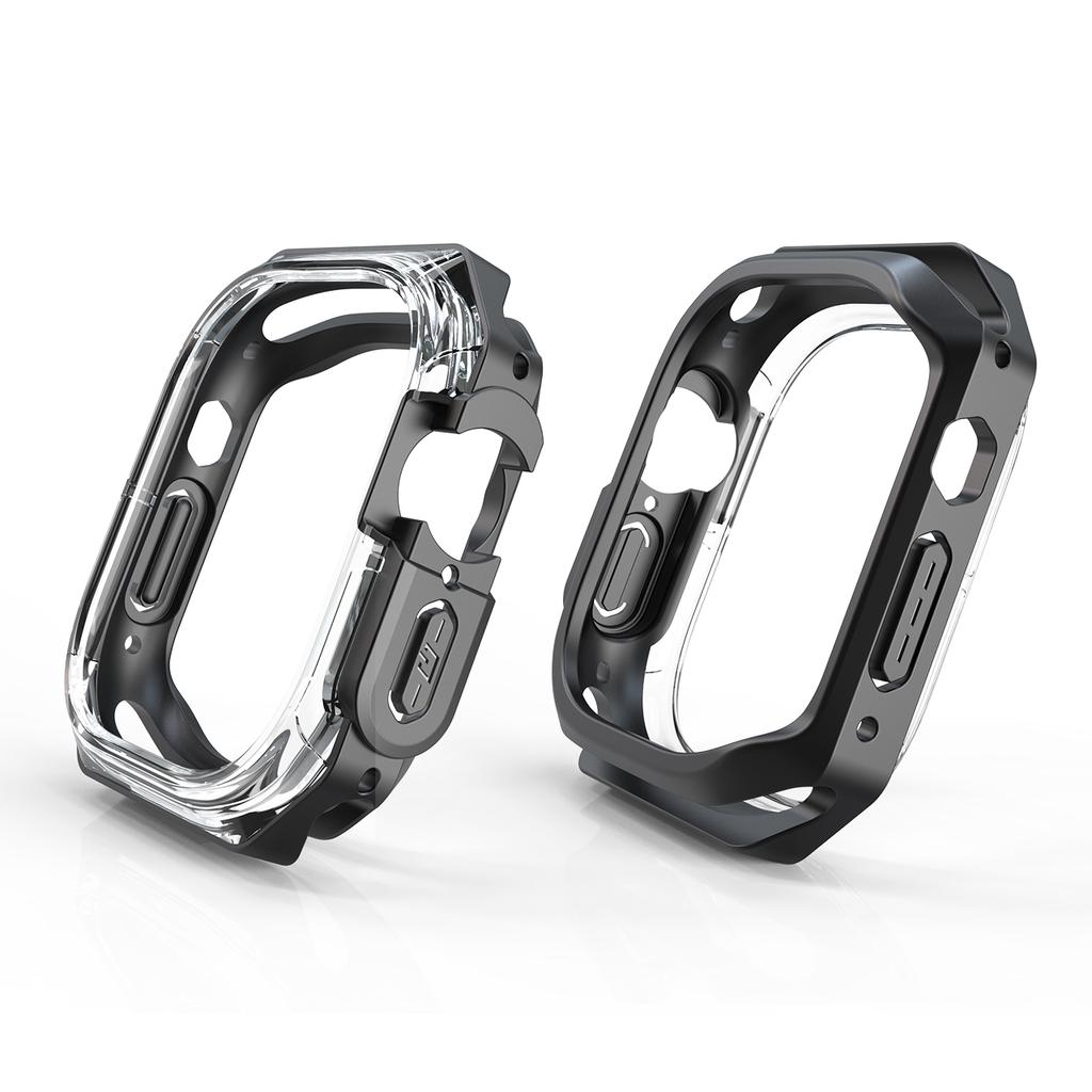 Чехол TPU PC без пленки для Apple Watch Ultra/Ultra 2 Series 9 8 7 6 5 4 SE 49 мм 44 мм 40 мм 45 мм 41 мм Прозрачный защитный бампер Аксессуары