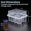 Clear 3Ml/10Ml 10-Slot Vial Storage Case Plastic Stackable Microtube Box Freezer Tube Container For Lab Diabetic Supplies