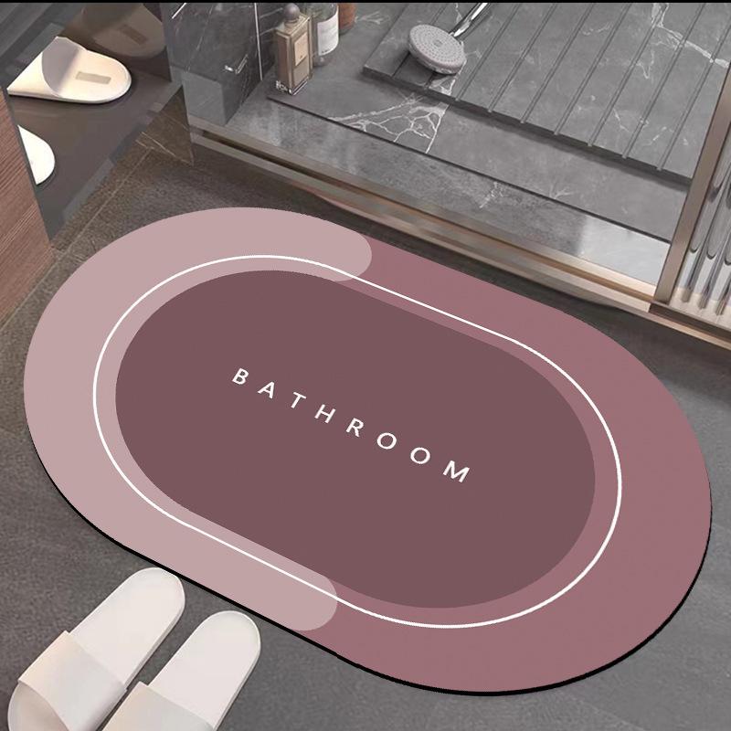 Nordic Wind Bathroom Diatom Mud Moisture-wicking Mat Non-slip Quick Dry Durable Washroom Foot Mat Home Bathroom Mat