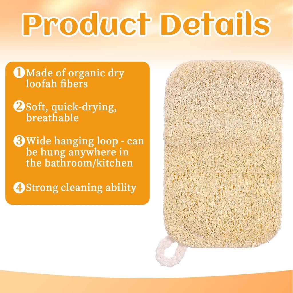 6 PCS Natural Loofah Dish Sponge,2.3 * 4,3 Inches Loofah Kitchen Sponge,Eco Sponges Kitchen,Natural Sponges for Dishes,No Damage Tableware