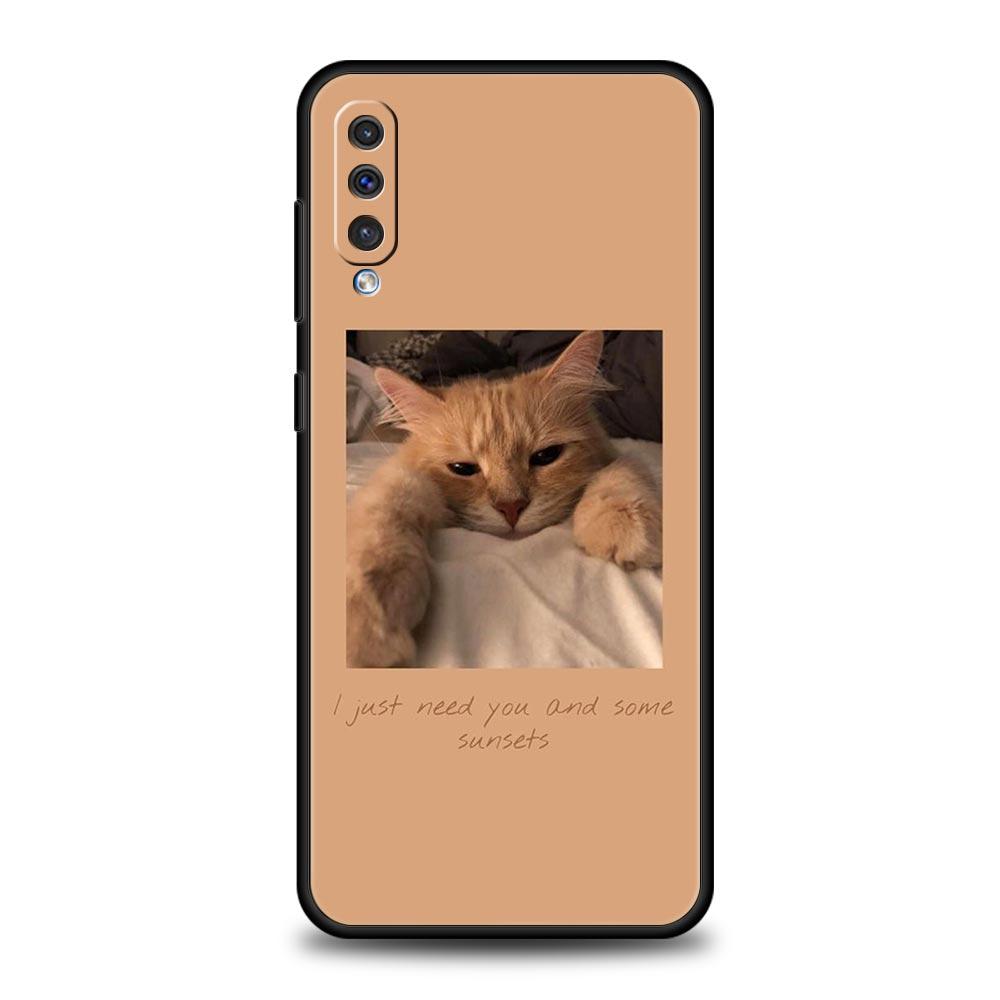 Милый чехол для телефона с изображением кота для Samsung A54 A52 A24 A14 A50 A72 A70 A10 A30 A40 A20S A20E A02S A12 A22 A34 A42 A32 5G A04s