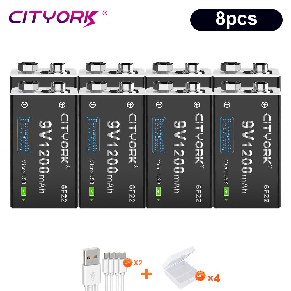 9 В перезаряжаемая батарея 1200 мАч 6F22 9 В зарядные батареи Micro USB с USB-кабелем для металлоискателя, микрофона, игрушечного мультиметра