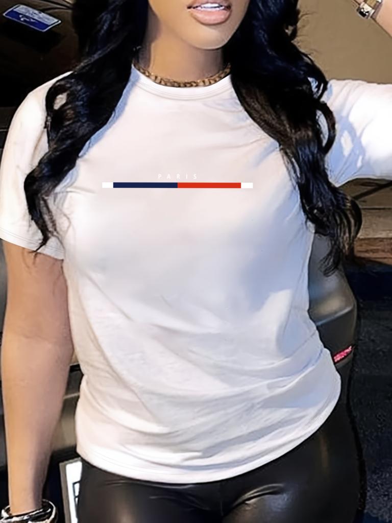 Европейские размеры Calvin Женская футболка с принтомПовседневный элегантный дизайн с ярким принтом / Удобная стильная для лета / Женские футболки