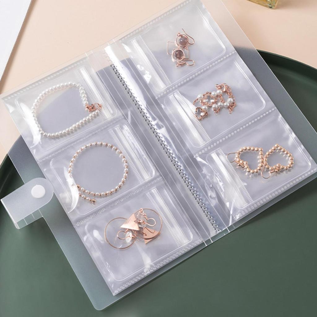 Jewelry Storage Albums Desktop Drawer Organizer BoxesTransparent Necklace Bracelet Ring Book Holder Jewelry Bag Storage Book