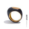 6789# Stainless Steel Black Enamel Geometric 316L Unique Ring Minimalist Texture Waterproof Finger Unusual Jewelry New