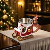 Winter Seasonal Drinkware Christmas Santa Claus Coffee Mug with Reindeer Handle, 300ml 3D Stainless Steel Liner Embossed Resin Holiday Cup for
