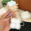 Decorative Bag Charm Fermented Bean Curd Plush Keychain, Fluffy Doufu with Keyring, Backpack Handbag Purse Decoration Accessories