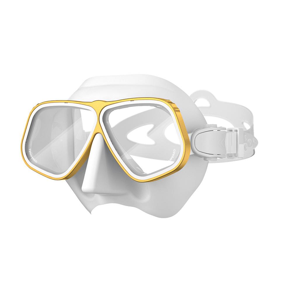 Hot Selling Double Lens Anti-Fog Free Diving Mask Tempered Glass Myopia Lenses Aluminum Alloy Frame Liquid Silicone Spearfishing