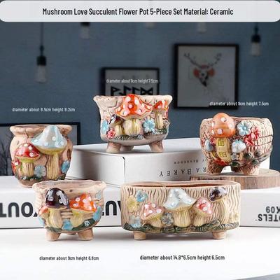 Керамический горшок для суккулентов из непокрытой глазурью фиолетовой глины - Маленький, Простой, Пасторальный дизайн с бесплатной доставкой