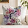 Watercolor Art Pattern Cushion Cover Natural Linen Pillow Cover DoubleSided Print Cushion Cover for Sofa Home Decor