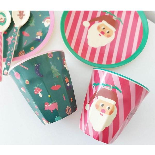 Детские рисовые кружки, набор из 2 предметов, мини Санта, зимний лес, 1 комплект