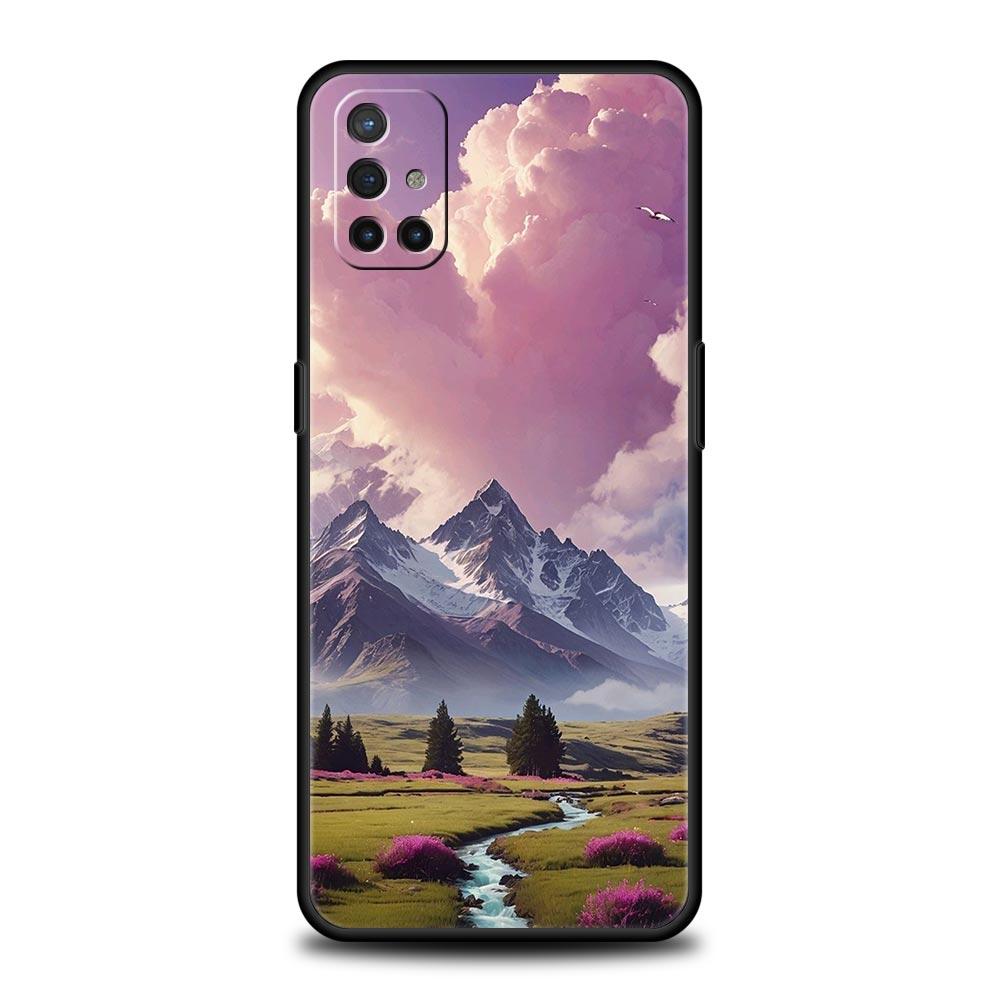 Розовый горный закат Чехол для телефона для Oneplus 13R 13 12R 11 10T 10R Nord N100 N200 N10 10 9 9R 9RT CE 3 2 Z Pro 5G Мягкая ТПУ обложка