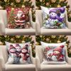 Домашний Декор Рождественские Снеговики и Санта Подушки Подходят Для Дивана Спальни Автомобиля Наволочка Подушка Прямоугольная Подушка для Спины