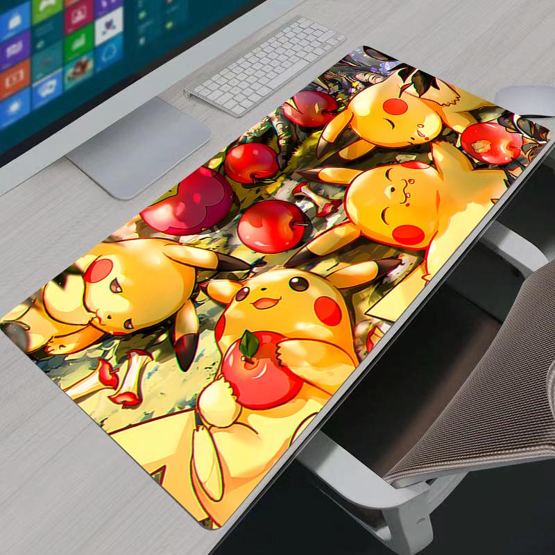 Large Gaming Mouse Pad Anime PC Computer Gamer anime Pokemon Pikachu Desk Mat For CS GO LOL XXL Laptop Kawaii Mousepad