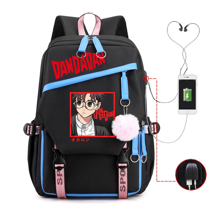 Dandadan детские школьные рюкзаки для внешней торговли, контрастного цвета, нейтральные, с USB, многофункциональные, для начальной и средней школы