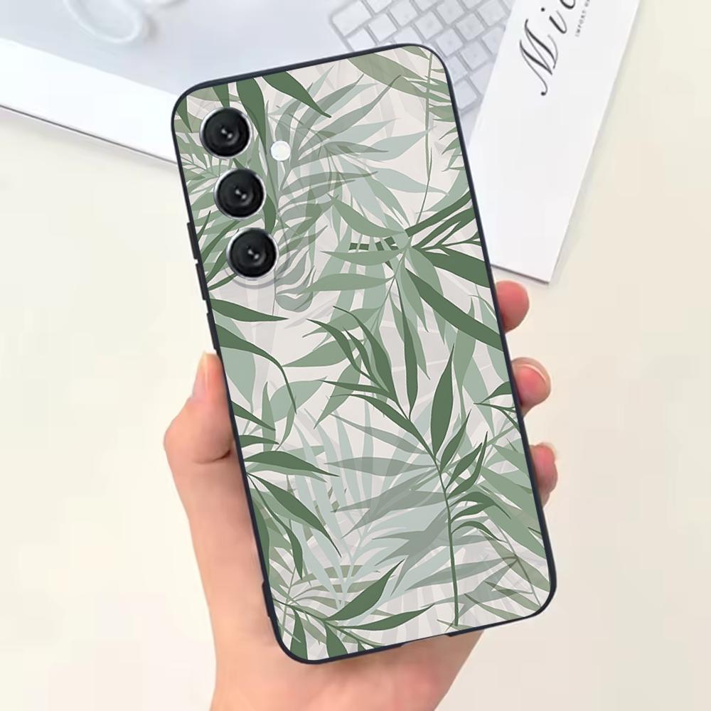 Эстетичный чехол для телефона шалфейно-зеленого цвета для Samsung Galaxy A13,A21s,A22,A31,A32,A52,A53,A71,A80, Мягкий черный корпус