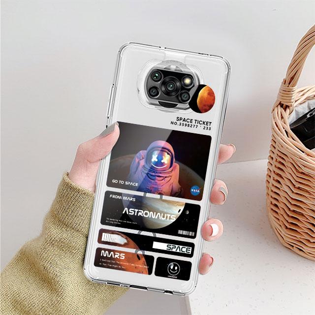 Милый прозрачный чехол Astronaut Planet для Xiaomi Mi Poco X3 NFC M3 Pro F3 F1 11 Lite 12 Redmi Note 10 9S 8 7 9 мягкий чехол для телефона
