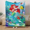 1PC Cartoon Mermaid Blanket - Seasonal Universal, Home Decoration, Soft Flannel Throw Blanket, Living Room, Travel, Camping, Car Blankets, B