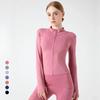 S-3XL Женская спортивная куртка облегающего кроя с длинными рукавами, пальто для фитнеса, топы для йоги с отверстиями для больших пальцев, спортивная куртка, толстовки для тренировок