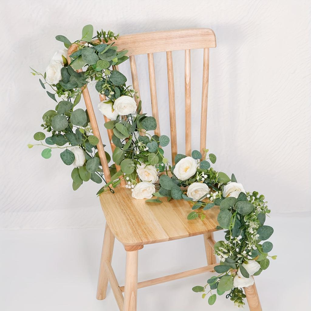 Искусственная эвкалиптовая гирлянда из ротанга, зелень, подвесная ротанговая гирлянда, свадьба, день рождения, вечеринка, домашний фон, украшение своими руками, аксессуары