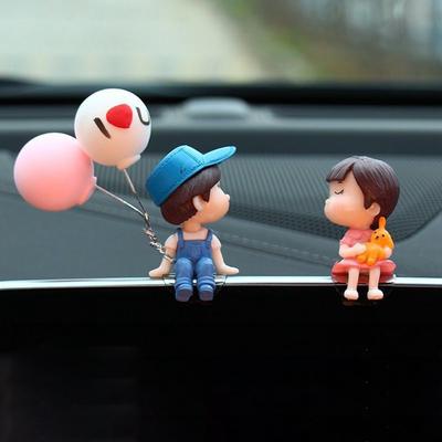 Украшение автомобиля, милые мультяшные фигурки для пар, фигурки, украшение в виде воздушного шара, авто интерьер, аксессуары для приборной панели для девочек, подарки