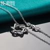 DOTEFFIL 925 Silver Six Star Pendant Necklace 18 Inch Chain For Women Wedding Engagement Party Fashion Charm Jewelry