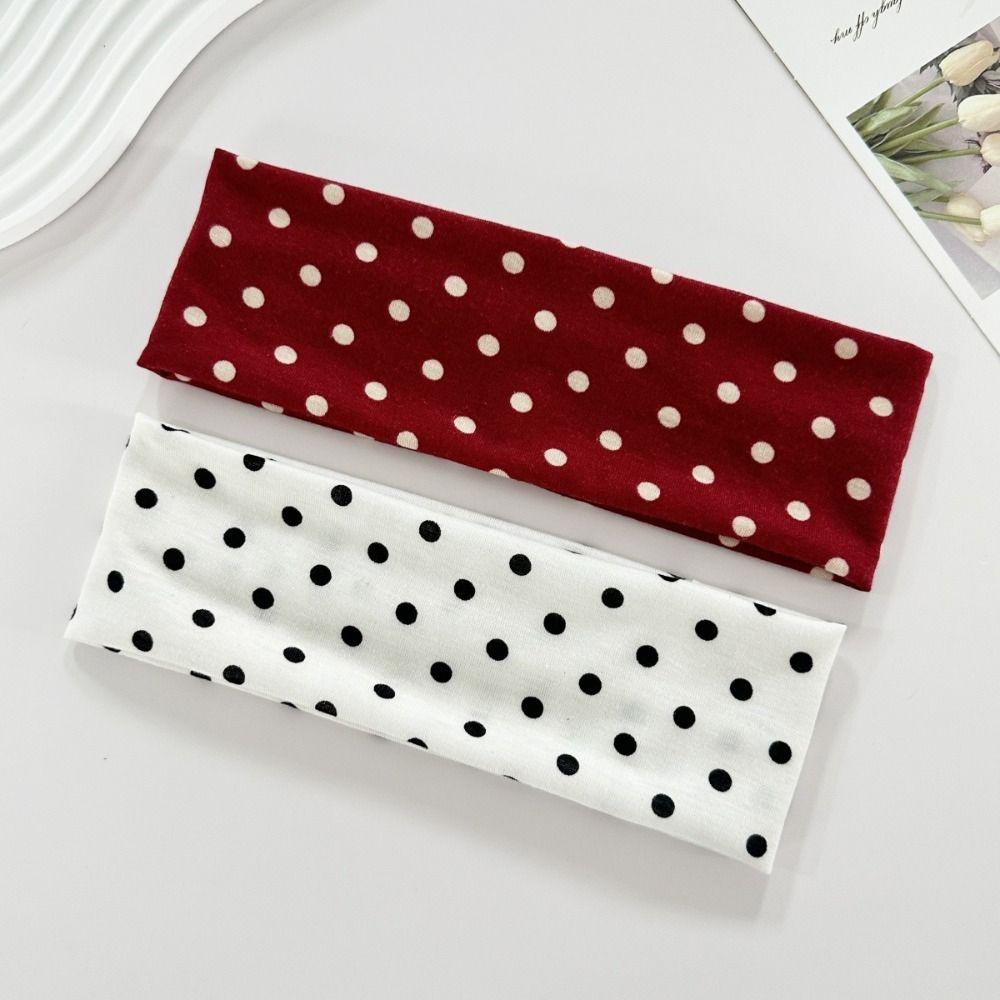 Elastic Yoga Elastic Hair Band Adjustable Wide Headband Sweet Polka Dot Headband Photo Props