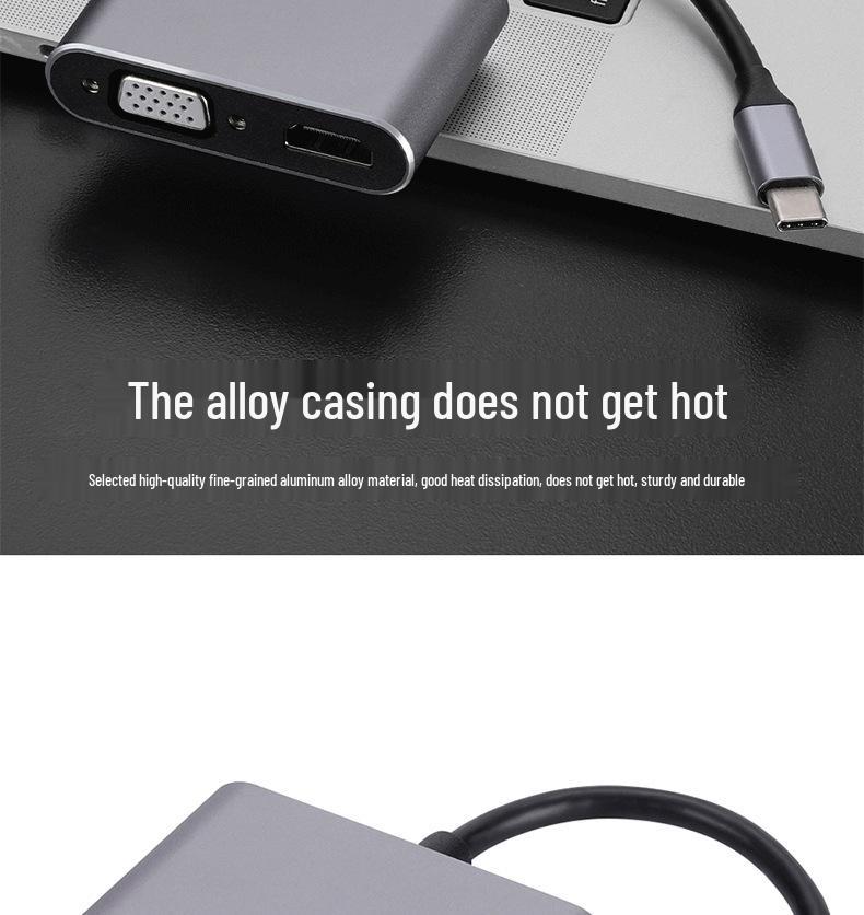 Адаптер USB-C на HDMI и VGA для двойного дисплея 4K