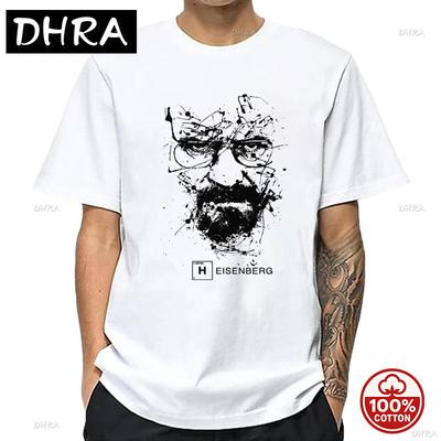 Unisex Funny Cotton Casual Cotton Breaking Bad T Shirts Walter White Heisenberg Portrait Hombre Unisex Cool Printed Unisex Clothing Tops