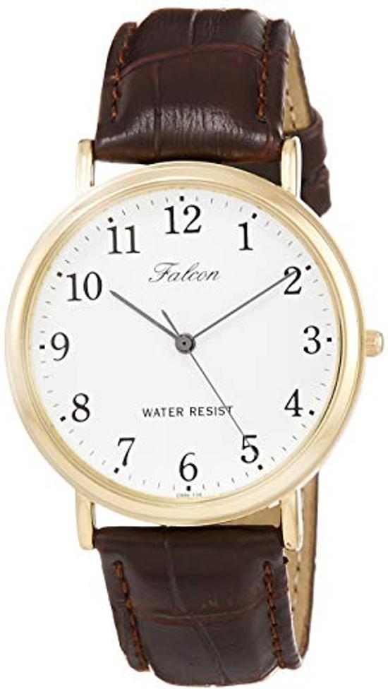 Мужские аналоговые водонепроницаемые часы Citizen QQ с кожаным ремешком Q996-104 Коричневые.