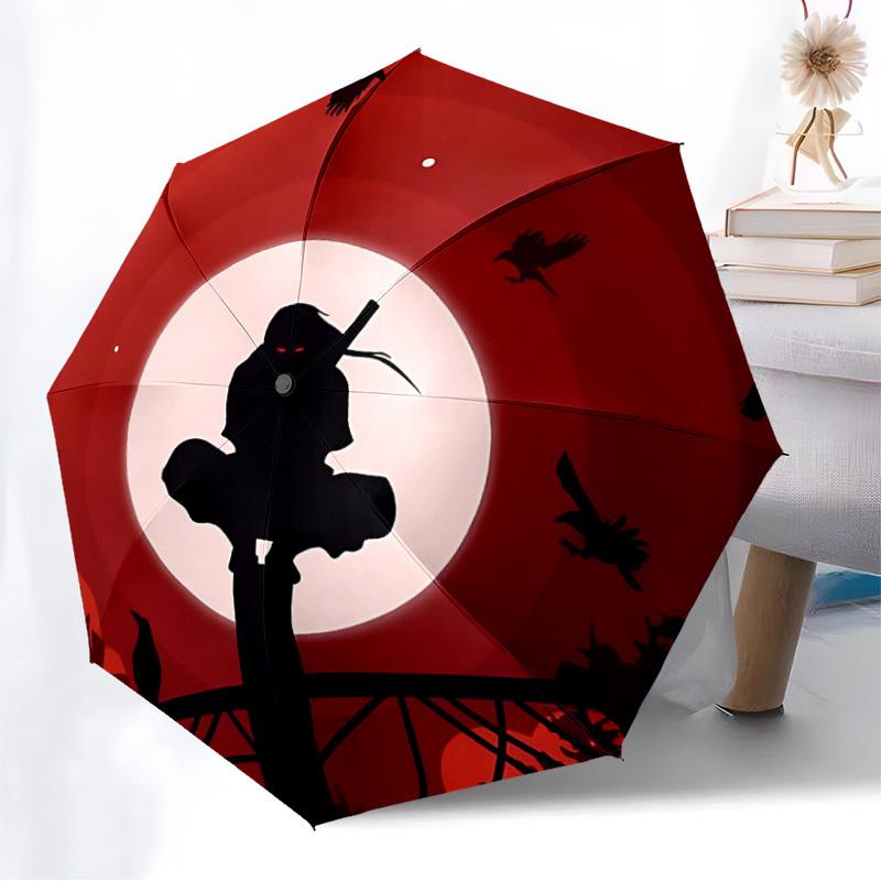1pc NARUTO Automatic Folding Umbrella - Compact 8-Rib Design, Durable Plastic & Iron, Lightweight for Outdoor Daily Use, a0929196
