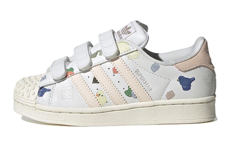 LEGO x Adidas Originals SUPERSTAR Низкие кеды для катания на скейтборде Детские Белый Зеленый Розовый Детские IF2202