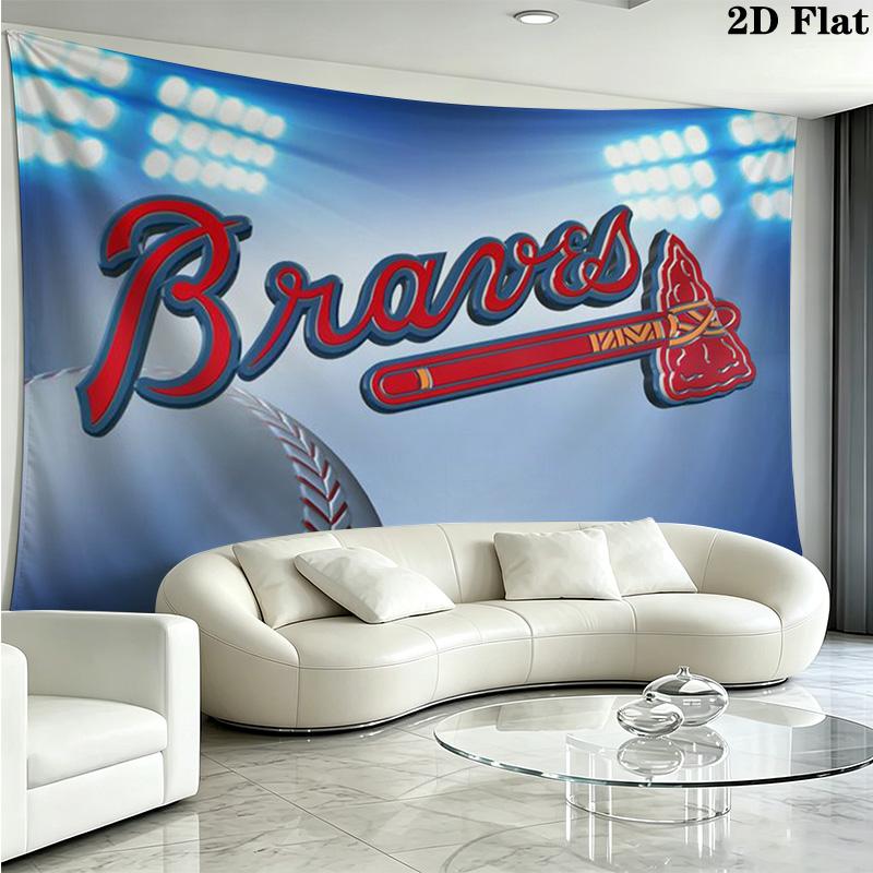 Atlanta Braves Wall Tapestry Aesthetic Wall Hanging Printed Fabric Blanket Decorative Tapestries for Bedroom Living Room Home Decor