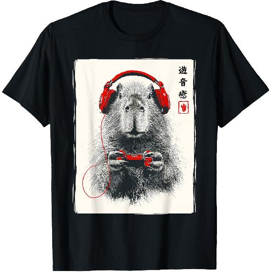 Japanese Capybara Gamer Video Games Graphic Funny Capybara T-Shirt