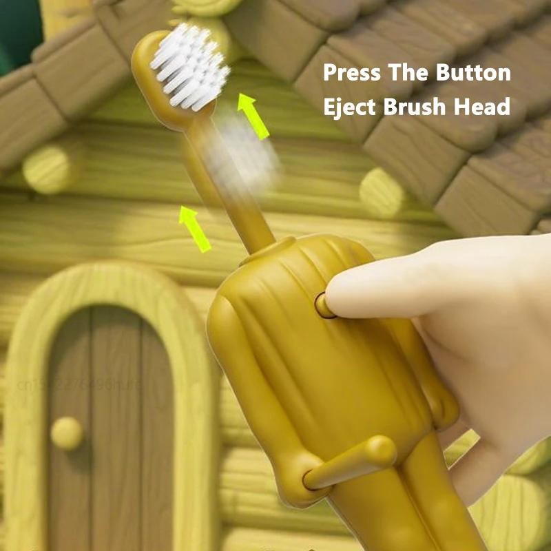 3-1 шт. Тун Тун Сахур Фигурка Зубные щетки Дорожные Портативные Компактные Телескопические Зубные щетки с Мягкой щетиной Для Детей Зубная щетка