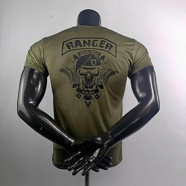 T Shirt Ranger Special Force Skull Undershirt O Neck Round Neck Short Sleeve Print Quick Dry Men Women Unisex Micro Polyester Fabric