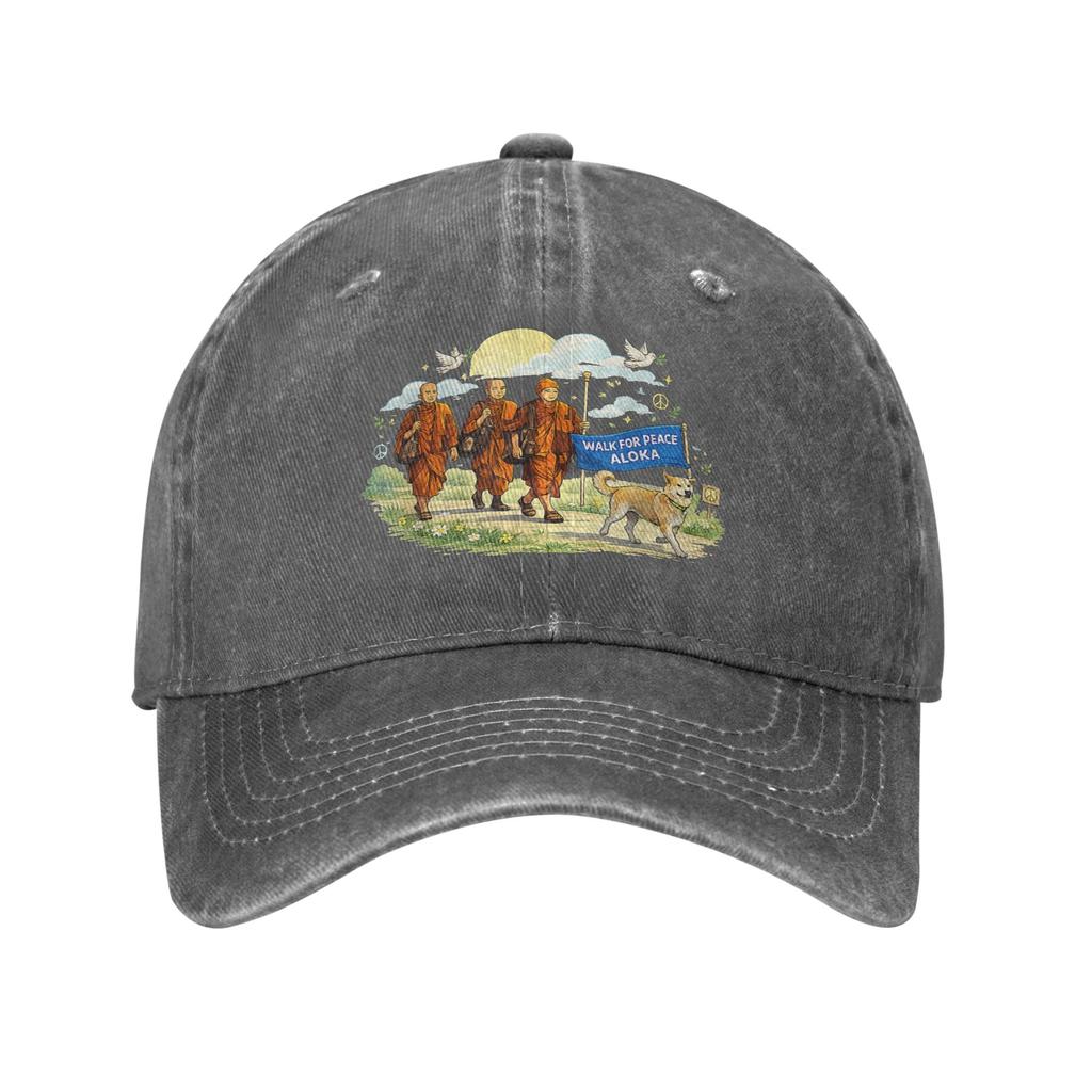 Spring Peace Walking Monks Baseball Cap Sun Sun-Proof Design Washed Hip Hop Hats Unisex-Teens Streetwear Running Hippie Cap