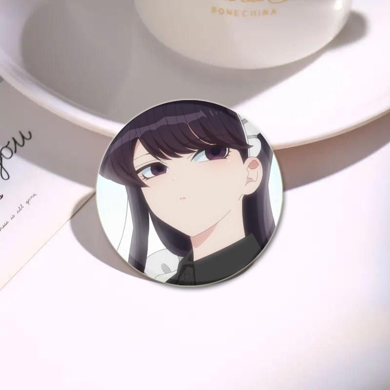 32/44/58 мм Komi Can T Communicate Круглая булавка Милая мультяшная застежка-брошь для рюкзака Аксессуары для одежды Аниме Коллекция Значков Украшения