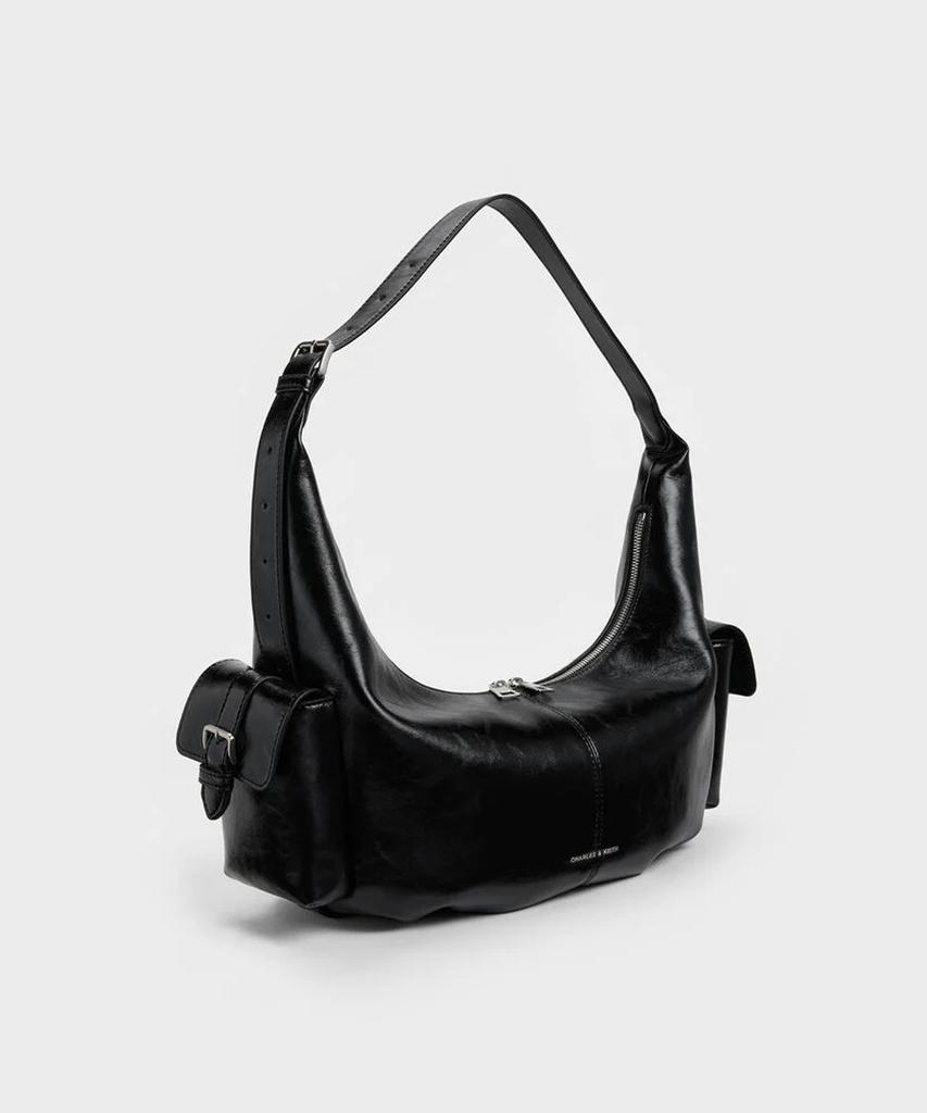 Charles & Keith Большая сумка-хобо Bessie с боковым карманом Ck2-80782833