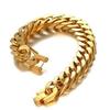 Arrive 15mm Trendy Stainless Steel Gold Cuban Curb Chain Bracelet Bangle Womens Mens Biker Jewelry Custom