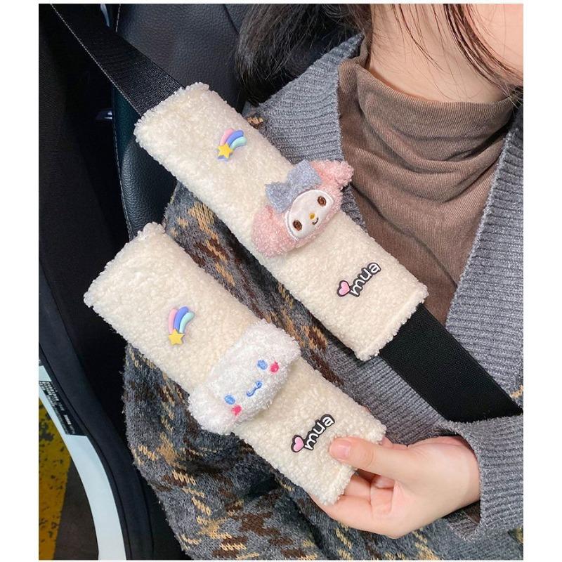 Women Cute Cartoon Car Seat Belt Shoulder Pads Pair For Car Interior Decoration