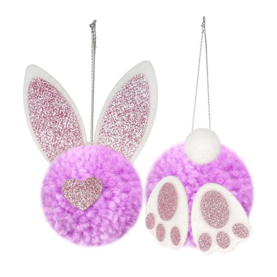 Easter Pendant with Hanging String Non-Woven Easter Bunny Butt Ear Pendant Seasonal Holiday