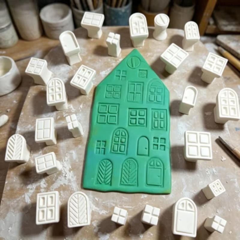 25 шт./комплект Пластиковый набор штампов для глины Оконный узор DIY Штампы для полимерной глины Воска Смолы Керамики Хобби
