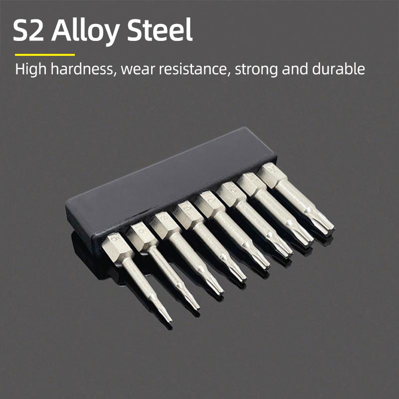 Набор бит для магнитной отвертки 50 мм, сверла с защитой от несанкционированного доступа, шестигранный хвостовик 1/4 дюйма, отвертка T5-T40, гаечный ключ-трещотка, ручной инструмент