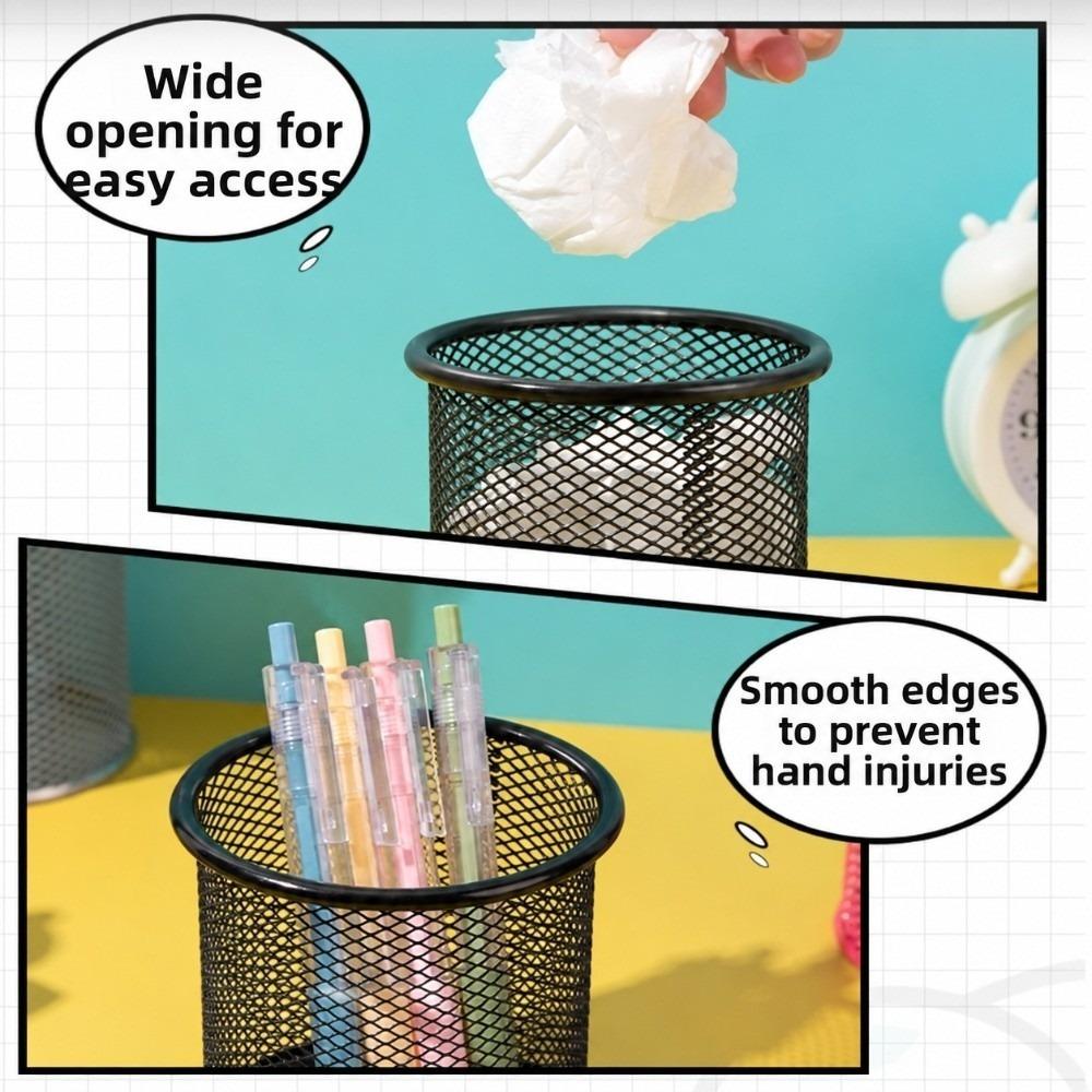 2 pcs Metal Storage Tube Multi Colors Makeup Storage Box Desk Container Stationery Storage