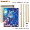 RUOPOTY Diy Painting By Numbers Kit Frame Wolf Animals Moon Night Picture Coloring By Numbers For Adults Handicrafts Home Decor