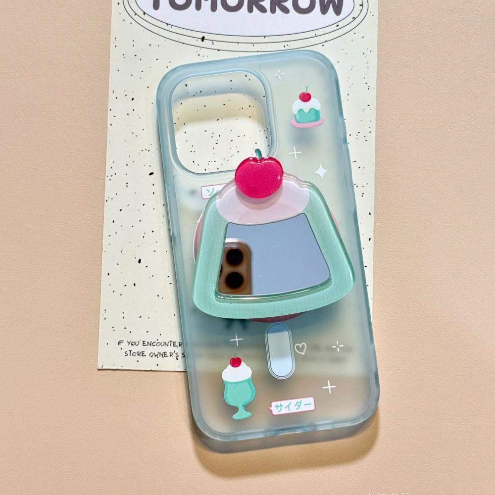 Korean Cute Pudding For Magsafe Phone Magnetic Griptok Stand For iPhone Funny Foldable Wireless Charging Case Holder