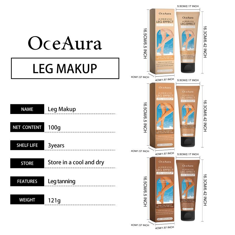 Oceaura Ровный тон кожи Основа под макияж для тела Лосьон для макияжа ног, скрывающий темноту Водостойкий крем для загара тела Средний бронзовый Макияж для ног