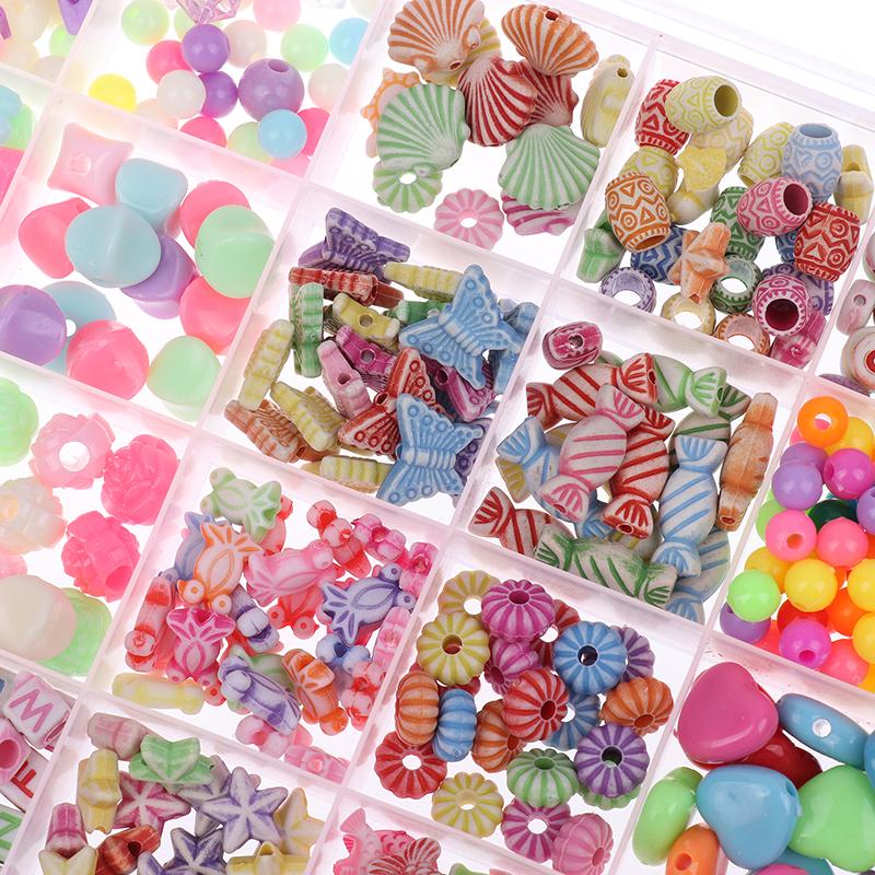 1 Set Creative Loose Spacer Beads Making Bracelet Necklace 10/24 Grid Girl Jewelry Kit Toy Diy Handmade Beaded Children'S Toys