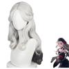 Парик Meng Qian Identity V Parent Long Night Черно-белый Косплей, Симулированная кожа головы, Кудрявые длинные волосы